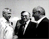 Sharon(L) with then Israeli PMMenachem Begin (C) gave greenlight for invasion and atrocities