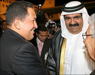 Chavez with the emir of Qatar,who is a close personal friend