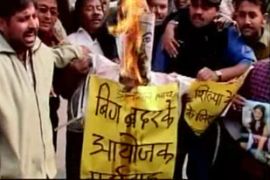 India protestors Shilpa Shetty Celebrtiy Big Brother UK TV show