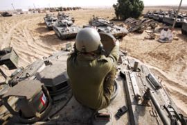 Israeli military on Gaza border