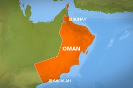 Oman map pic showing Sohar and Salalah