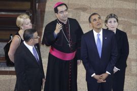 Obama church visit El Salvador [Reuters]