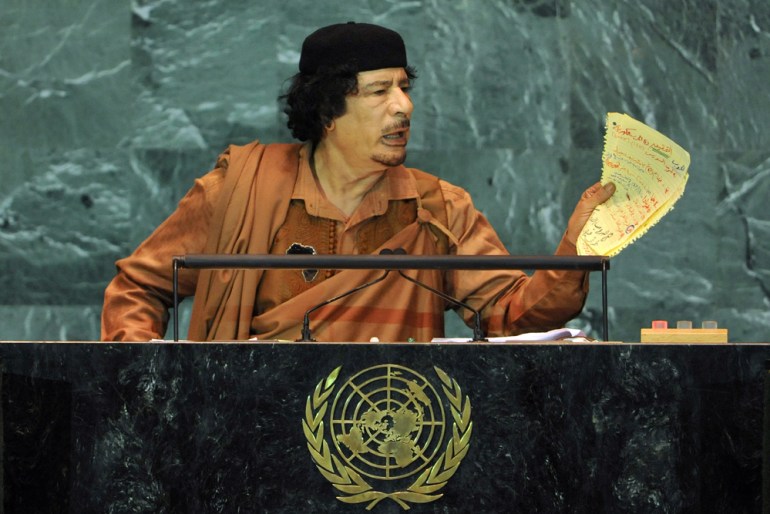 Muammar Gaddafi portraits Life