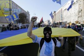 Right-wing Party Svoboda did not win any seats in Ukraine's new parliament [AP]