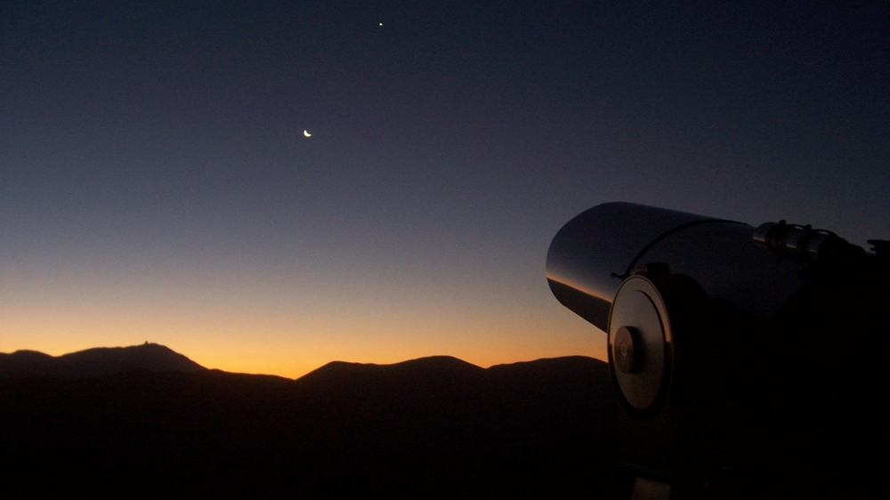 Sunset and telescope [Pangue Observatory] 