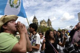 Demonstration demanding the resignation of Guatemalan President Otto Perez Molina [AFP]