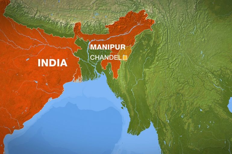 Map of India''s Manipur state