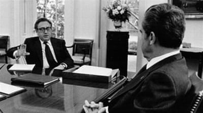 US President Richard Nixon with Secretary of State Henry Kissinger January 21, 1974 [Getty]