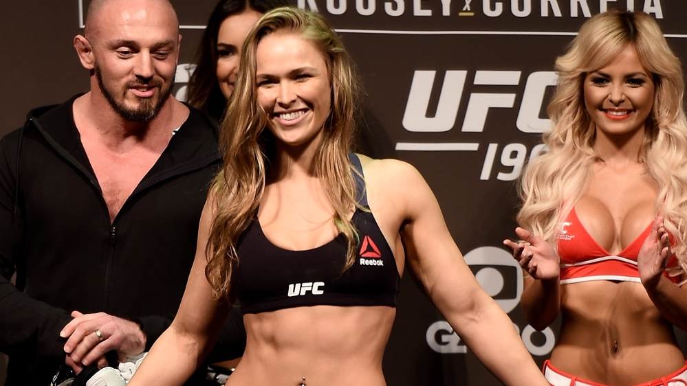 The UFC Strawweight Champion Ronda Rousey is rumoured to be part of the next Wrestlemania edition [Getty Images]
