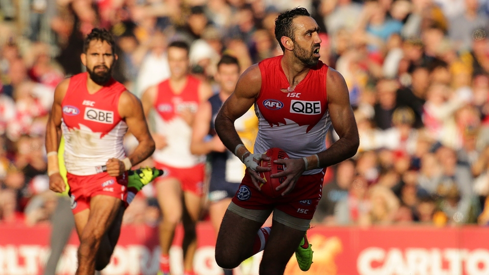 Adam Goodes is one of Australia's most respected AFL players, and, rarely, has won the league's top player prize twice [Getty Images]