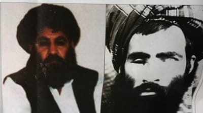 The new leader of the Afghan Taliban, Mullah Akhtar Mansoor, left, and former leader Mullah Mohammad Omar [AP]