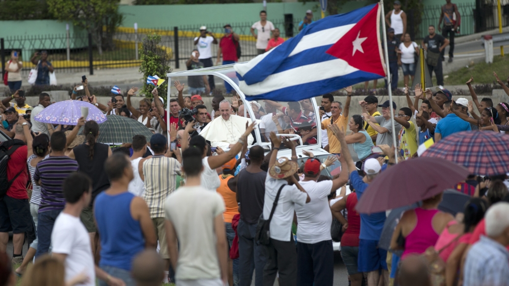 While most Cubans are nominally Catholic, fewer than 10 percent practise their faith [AP]