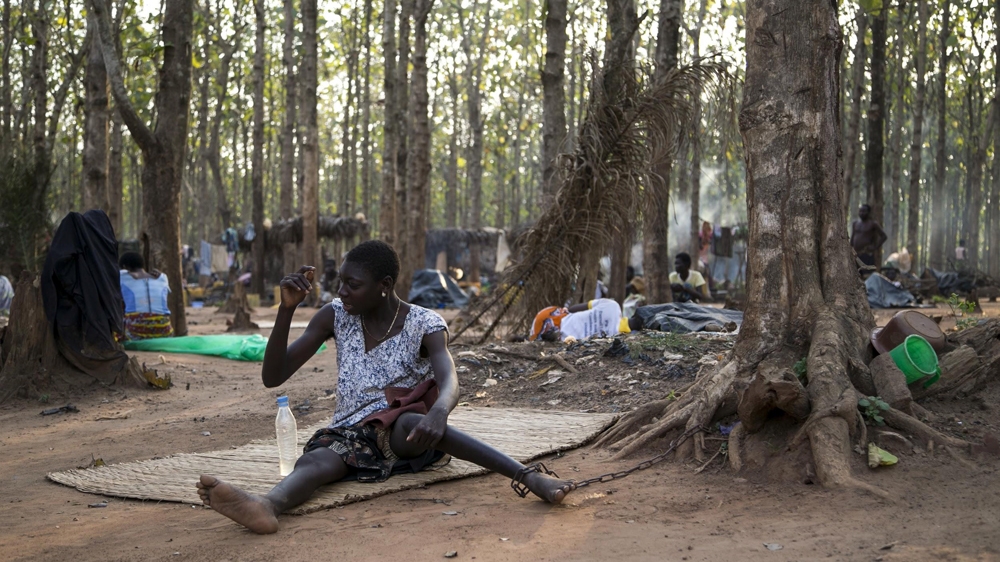A patient chained to a tree at Jesus is the Solution [Linda Givetash/Al Jazeera]