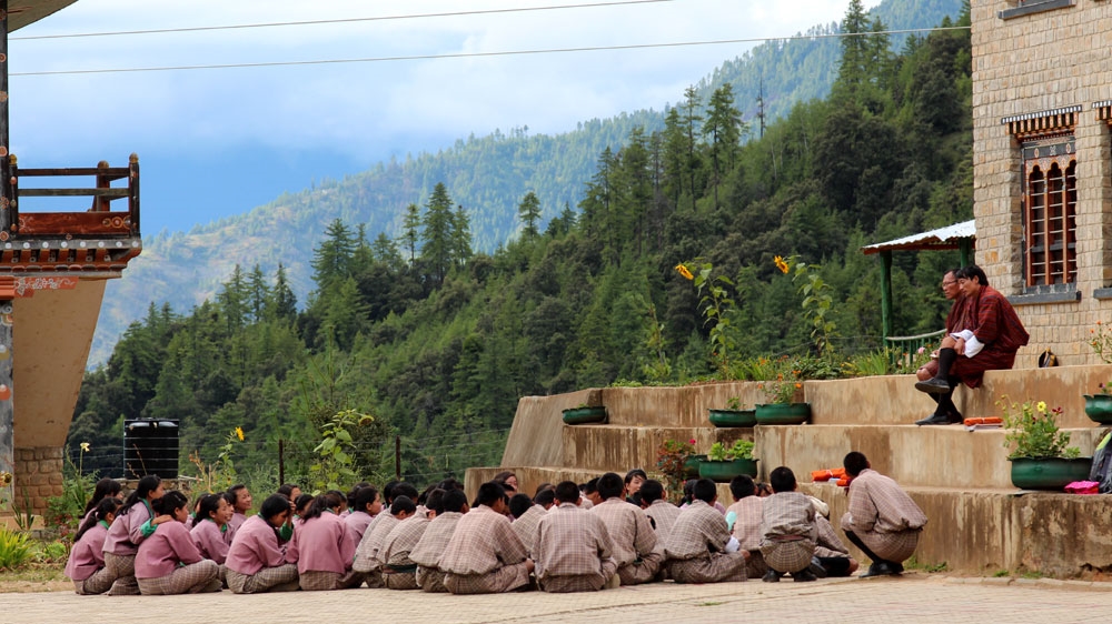 Yangchen Gatshel school is in a remote corner of Thimphu. Many of the children here are the first in their families to attend school [Neha Tara Mehta/Al Jazeera] 