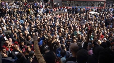 Egyptian doctors stage a protest against rampant police abuses [AP]
