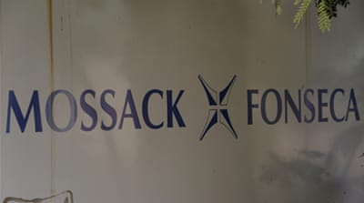 A Mossack Fonseca law firm logo is pictured in Panama City [Reuters]