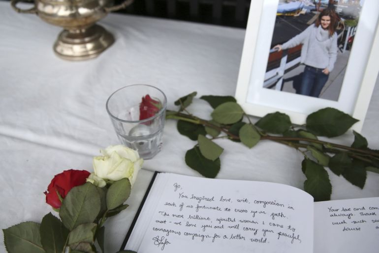 A book of condolence for Labour Party MP Jo Cox is seen near her houseboat in Wapping in London