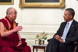 US President Obama meets with Dalai Lama
