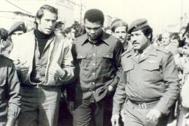 Muhammad Ali visiting a Palestinian refugee camp in southern Lebanon in the 1970s [Creative Commons]