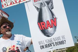 A Stop The Iran Nuclear Deal protest in front of the US Capitol in Washington, DC, in September 2015 [Getty]