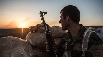   Despite the recurring attacks, the Kurdish forces were until recently in dire need of gear to protect themselves against gas attacks by ISIL [Tommy Trenchard/Oxfam/Al Jazeera] 