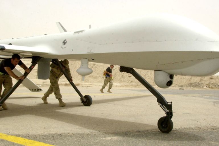 Unmanned Predator drone in Iraq