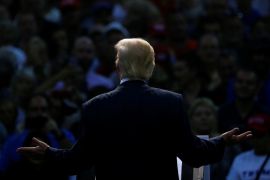 Republican U.S. Presidential nominee Donald Trump attends a campaign event at the Ocean Center in Daytona Beach, Florida