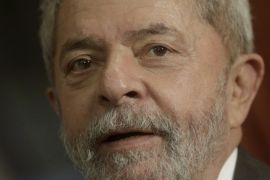 Brazil''s former President Lula da Silva reacts during a meeting with Rio de Janeiro''s Governor Pezao in Rio de Janeiro