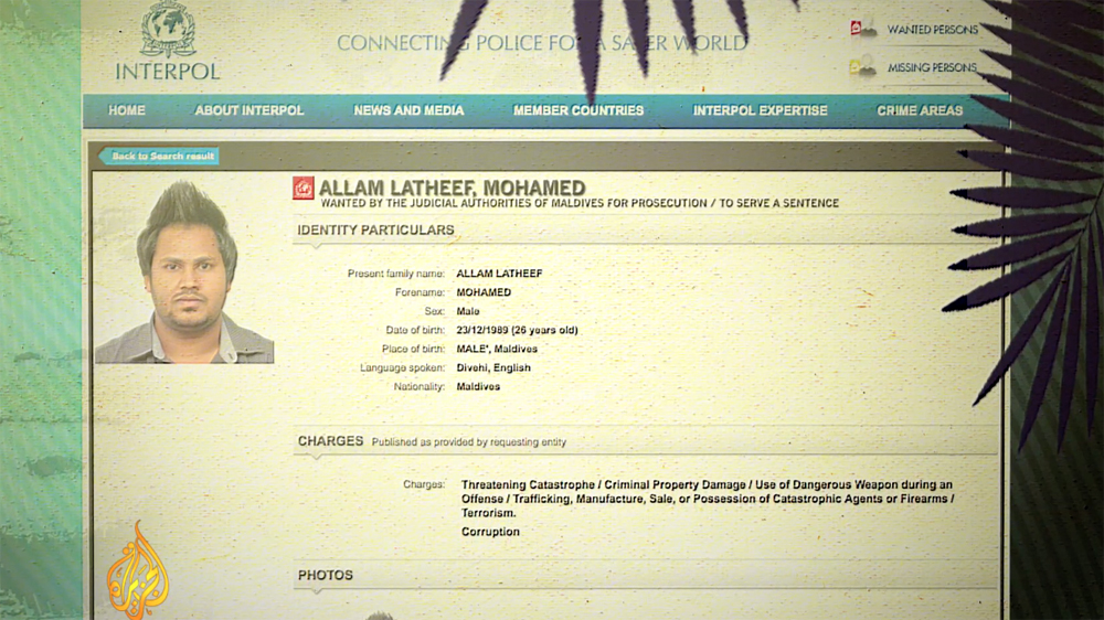 Interpol warrant for Mohamed Allam Latheef, aka 'Moho' [Screengrab from Interpol]