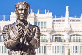 A statue in tribute to Federico Garcia Lorca at Plaza de Santa Ana square in Madrid [Getty]