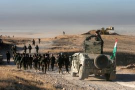 Peshmerga forces advance in the east of Mosul to attack ISIL fighters in Mosul, Iraq [REUTERS]