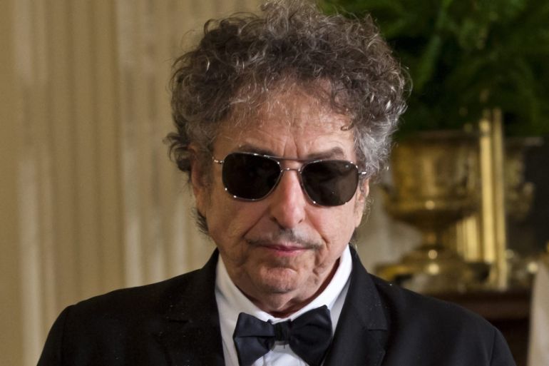 Bob Dylan in the East Room of the White House in Washington, DC [EPA]