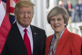 US President Donald J. Trump hosts British Prime Minister Theresa May at the White House