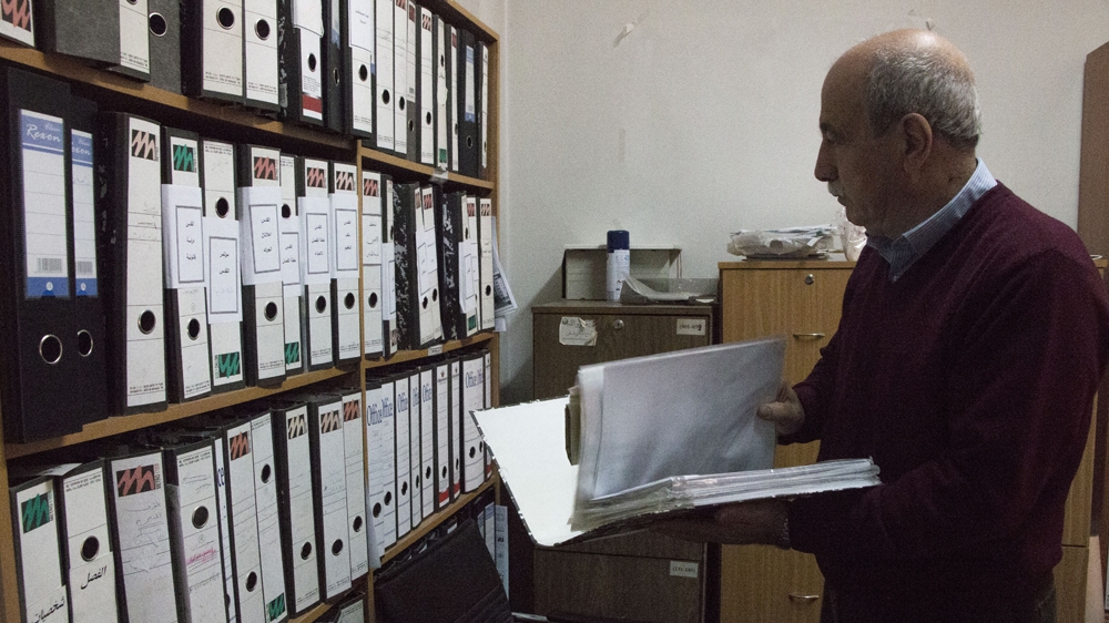 The maps and survey department was established in 1983 to monitor settlement expansion and produce maps of the occupied Palestinian territories [Ylenia Gostoli/Al Jazeera]