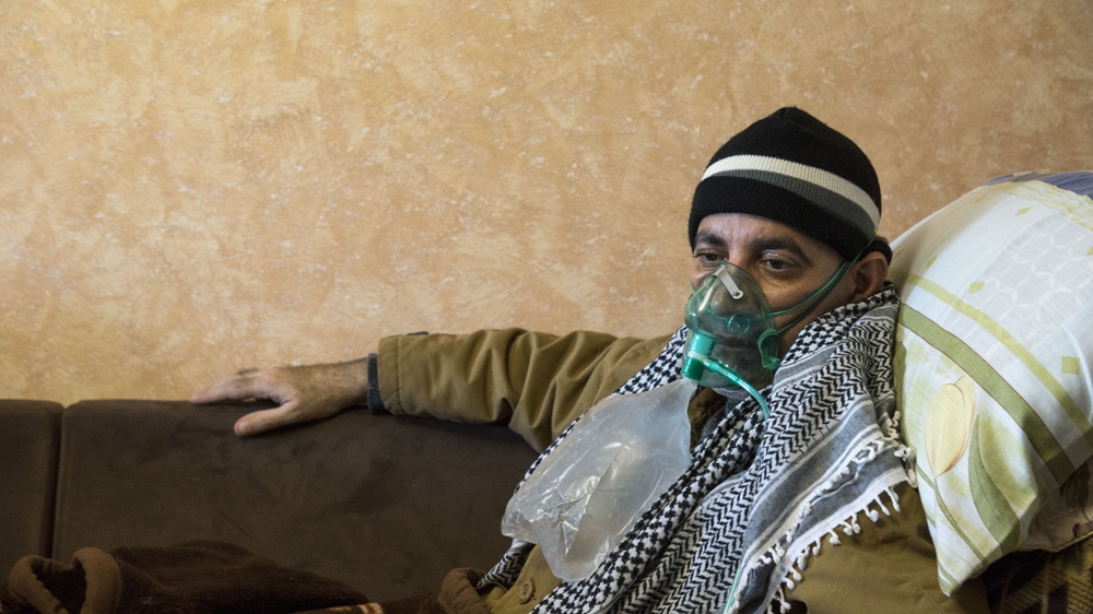 Former prisoner Mohammed al-Taj began experiencing breathing difficulties after he was beaten and exposed to nerve gas in an Israeli prison [William Parry/Al Jazeera]