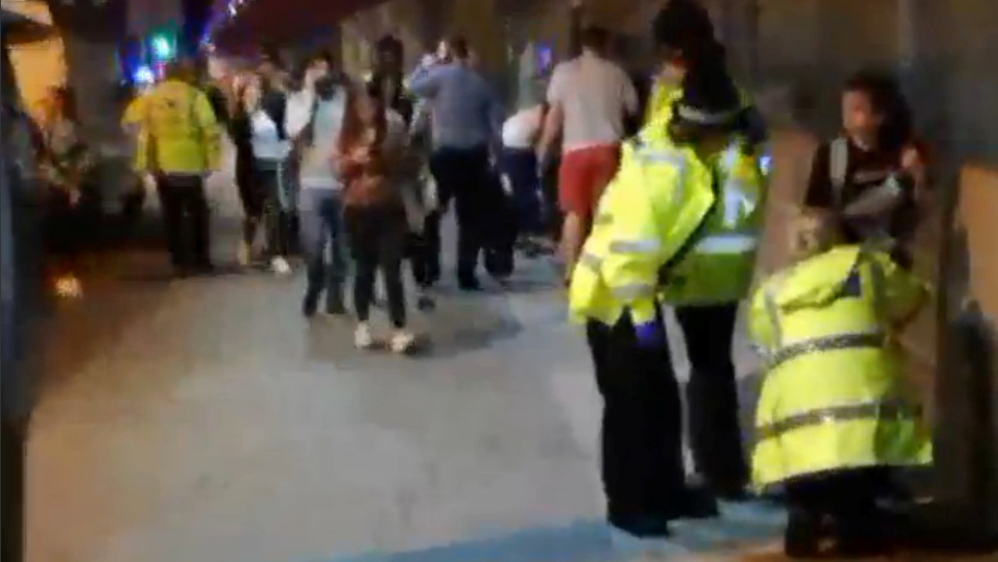 Still image taken from video shows a street scene near Manchester Arena after a blast [Reuters via Facebook user: Calimarco PT-Personal Trainer]