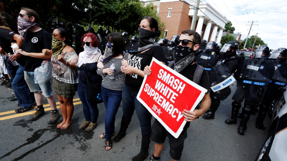 Far-right rallies in Charlottesville have met resistance from locals and anti-racists [Jonathan Ernst/Reuters]