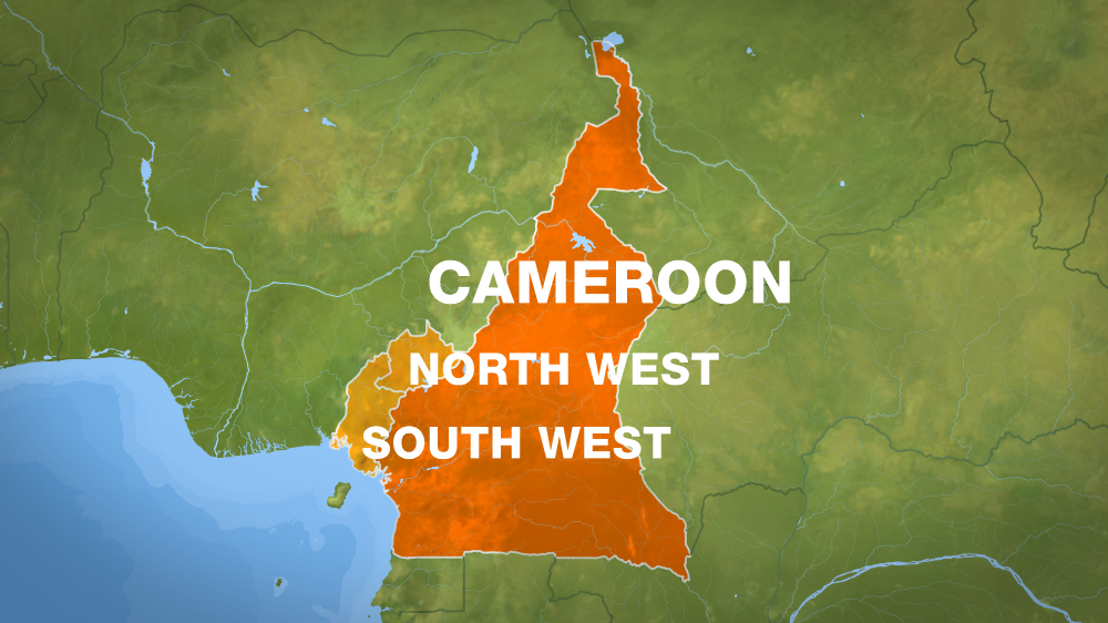 cameroon map south-north-west english speaking areas