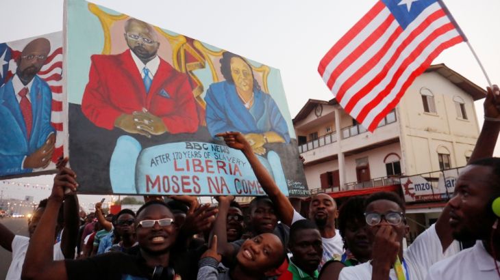 Supporters of Liberia''s President George Weah arrive for his swearing-in ceremony at Samuel Kanyon Doe Sports Complex in Monrovia