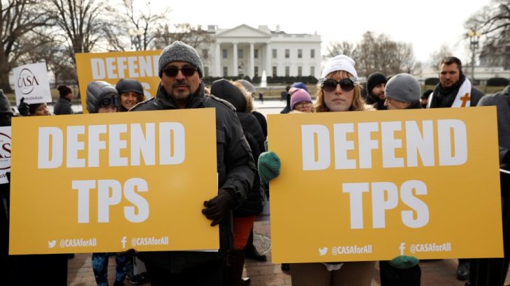 Protest over termination of the Salvadorans'' TPS in Washington