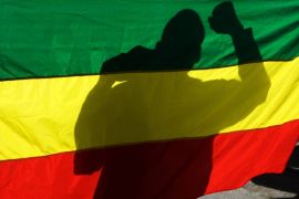 Ethiopia flag protest Reuters