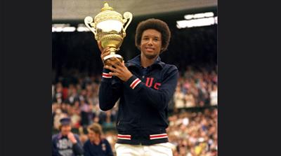 Ashe defeated fellow American Jimmy Connors in the 1975 Wimbledon final [AP Photo]