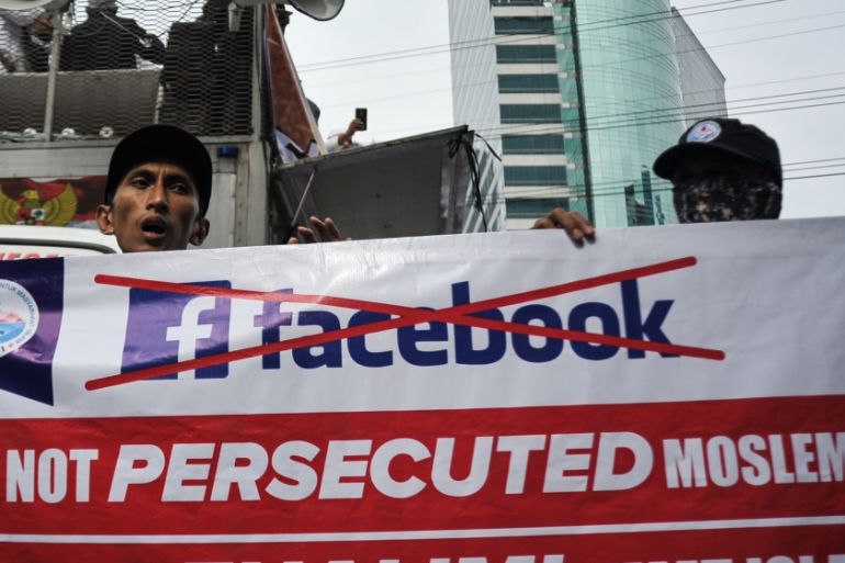 Protest against Facebook in Jakarta