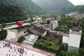 Xingxiu Town is the epicenter of the devastating earthquake in 2008. Almost all the buildings were destroyed including the Middle School in town. This photo taken on May 10, 2018 shows the town has be