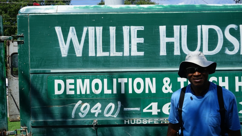 Willie Hudspeth has protested the Confederate monument in Denton, Texas, since 1999 [File: Patrick Strickland/Al Jazeera] 