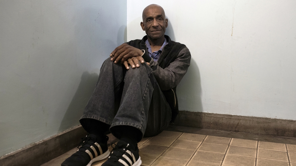 Maurice has been sleeping rough for the past year [James Rippingale/Al Jazeera]