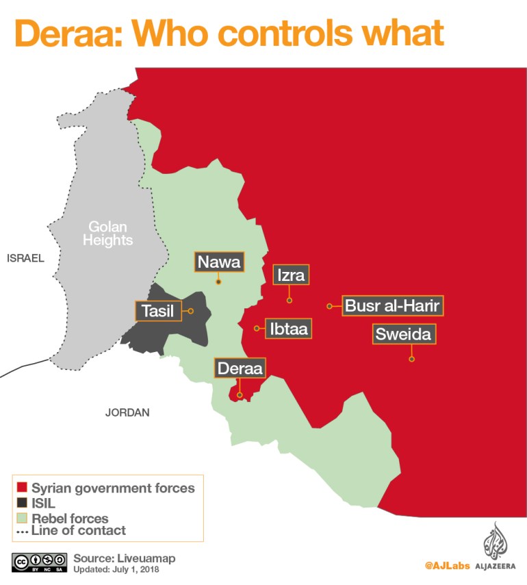 INTERACTIVE: Deraa map who control what July 1 2018