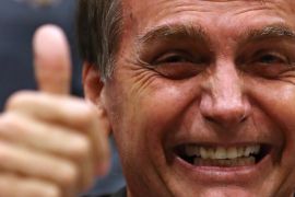 Presidential candidate Jair Bolsonaro is pictured during a news conference in Rio de Janeiro, Brazil October 11, 2018 [Ricardo Moraes/Reuters]