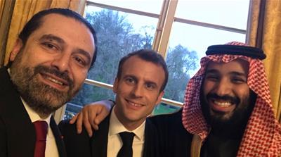Lebanese PM Saad Hariri, French President Emmanuel Macron and Saudi Arabia's Mohammed Bin Salman [AP Photo]