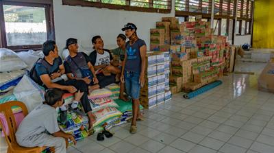 Supplies in Kulawi's aid distribution centre in the Central Sulawesi hills [Ian Morse/Al Jazeera]